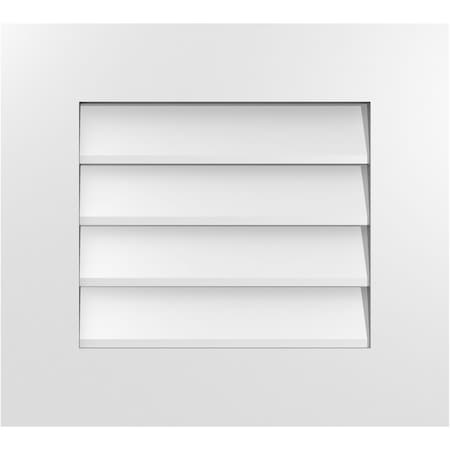 Vertical Surface Mount PVC Gable Vent: Non-Functional, W/ 3-1/2W X 1P Standard Frame, 20W X 18H